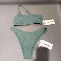 Zulu & Zephyr ワンショルダービキニ 新品ZULU & ZEPHYR ワンピース水着 greenストライプ - メルカリ