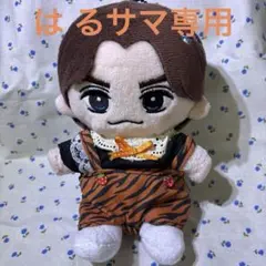 はぴぬい服　TJサイズ オレンジヒョウ柄サロペットのセットNo.125-1