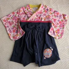 花柄　袴ロンパース　 70cm