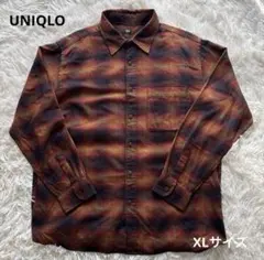UNIQLO フランネルチェックシャツ オンブレシャツXL