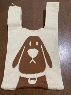 개 무늬 니트 백 에코 백