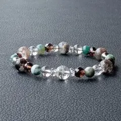 No2522☆ガーデンクォーツ*モスアゲート☆天然石ブレスレット