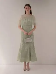 Lejaチュールフリルボレロペイントマーメイドドレス