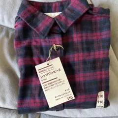 両面起毛フランネルシャツワンピース　赤　無印良品