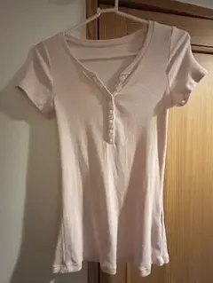 ホリスター ヘンリーネック 半袖 Tシャツ ピンクのサムネイル