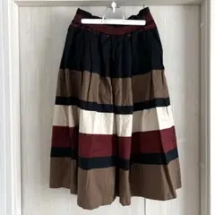 stradivariusストライプデザイン ロングスカート M