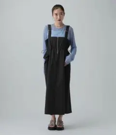 LEPSIM 異素材ジャンパースカート