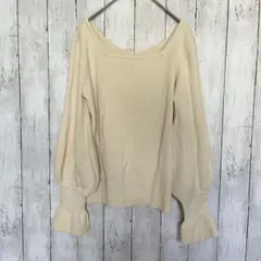 Mline❤️エムライン❤️前後2wayリブネット スクエア vネック ニット