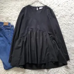 【美品 】OPAQUE.CLIP ペプラムチュニック ブラック フリーサイズ