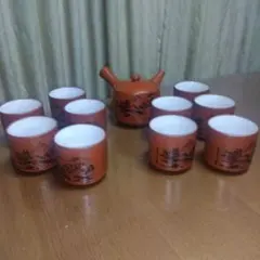朱泥急須と湯呑み10客のセット
