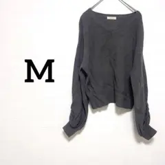 humpy グレー ニット トレーナー M 長袖 オシャレ カジュアル 無地