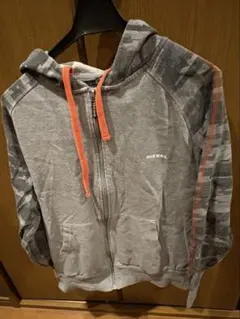 DIESEL グレー フード付きパーカー