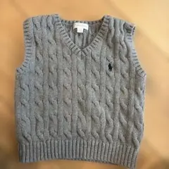 Ralph Lauren グレー ケーブルニット ベビーベスト 24ヶ月