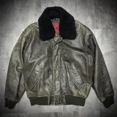 80s 90s G-1 レザー フライトジャケット 羊革 M ヴィンテージ 希少