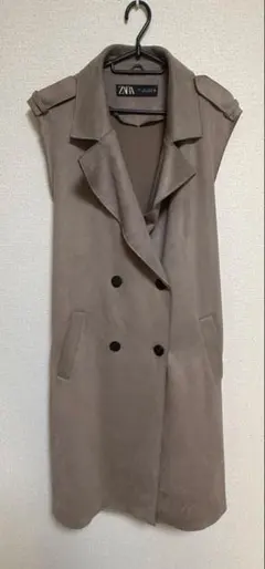 ZARA ベージュ トレンチコート ノースリーブ　Lサイズ