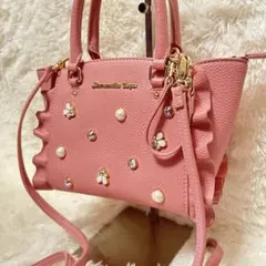 Samantha Vega ビジュー フリッター ハンドバッグ 2WAY ピンク