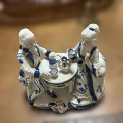 マイセン風　陶器人形ティータイム　アンティーク