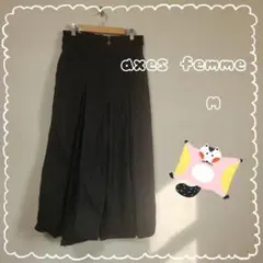 【axes femme】レース切替 ワイドパンツ 黒 M 異素材 アクシスファム