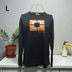 ピエールカルダン グラフィック長袖ニット L ブラック