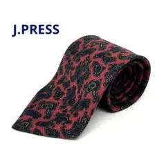 J.PRESS ネクタイ　ローズレッド　ペイズリー柄　シルク100% 日本製