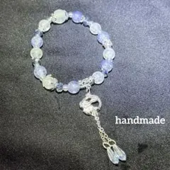 ブレスレット　「氷花」水色シルバー　カラーチェンジビーズ