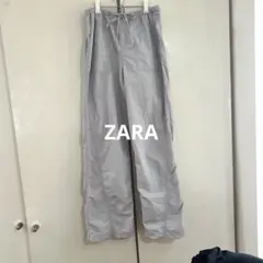 ZARA ワークパンツ カーゴパンツ L（XL相当）ライトグレー 薄手 35
