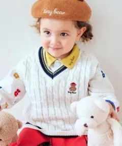 アプレレクール タイニーベア ニット ベスト 90 100