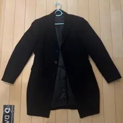 ブラック チェスターコート カシミヤ混