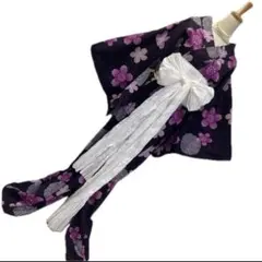 【美品】浴衣　深い紫に桜が綺麗　レディースフリーサイズ　クリーニング済み　夏祭り