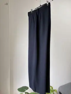美品★UNIQLO ワイドパンツ ネイビー　L 新卒オフィス