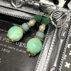 ★no.266★ヴィンテージビーズ×パール★ピアス イヤリング★エスニックレトロ