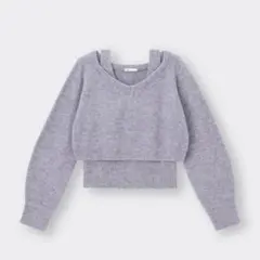 GU ピースパフィータッチセーター XL パープル