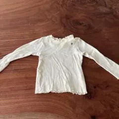 アプレレクール　フリルネック ホワイト 長袖カットソー　80