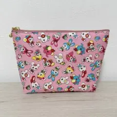 18㎝　ハニーチューン　ポーチ　レトロ柄　ハンドメイド