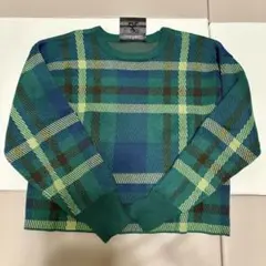 オペークドットクリップ　チェック柄ニットセーター 長袖