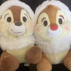 Disney チップとデール　ホワイトフード おすわりぬいぐるみセット
