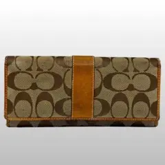 Coach Canvas Long Wallet in Brown y2k