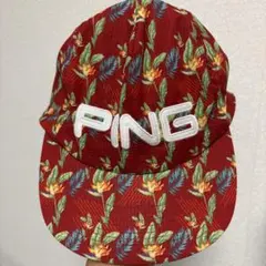 PING ゴルフキャップ ボタニカル柄 レッドのサムネイル