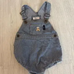POLO Baby オーバーオール 70cm ストライプ クマ刺繍のサムネイル