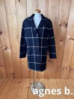 アニエスベー/コート/ジャケット/ウール/ブラック×ホワイト/40/ML/裏地付