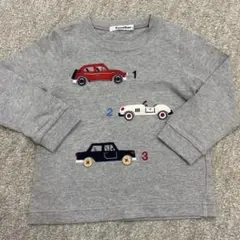 ファミリア 100 長袖 車 刺繍 グレー 100