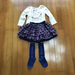 メゾピアノのTシャツとスカート、ソックスのセット