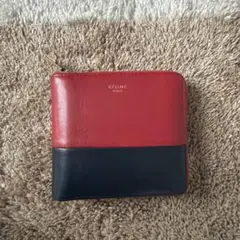 セリーヌ　二つ折り財布 レッド×ブラックのサムネイル