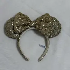 ディズニー　カチューシャ　ゴールド　スパンコール