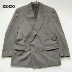 KENZO テーラードジャケット ダブル ストライプ ウール混 肩パッド 日本製のサムネイル