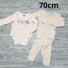 ウサギ柄ロンパース2枚セット パンツ付き H&M ピーターラビット