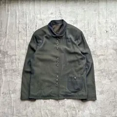 丸襟ジャケット シャツジャケット M 深緑 ダークグリーン レーヨン カジュアル