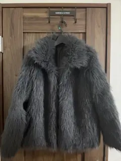 Mela】 FAKE FUR COAT チャコールグレー - メルカリ