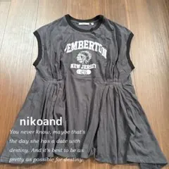 【新品】niko and... ロゴプリント 半袖Tシャツ グレー Mのサムネイル