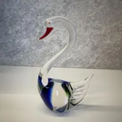 ガラス 鳥 置物 ペア 2点セット 泡ガラス 赤い足 ヴィンテージ風 オブジェ ガラス 鳥 置物 ペア 2点セット 泡ガラス 赤い足 ヴィンテージ風